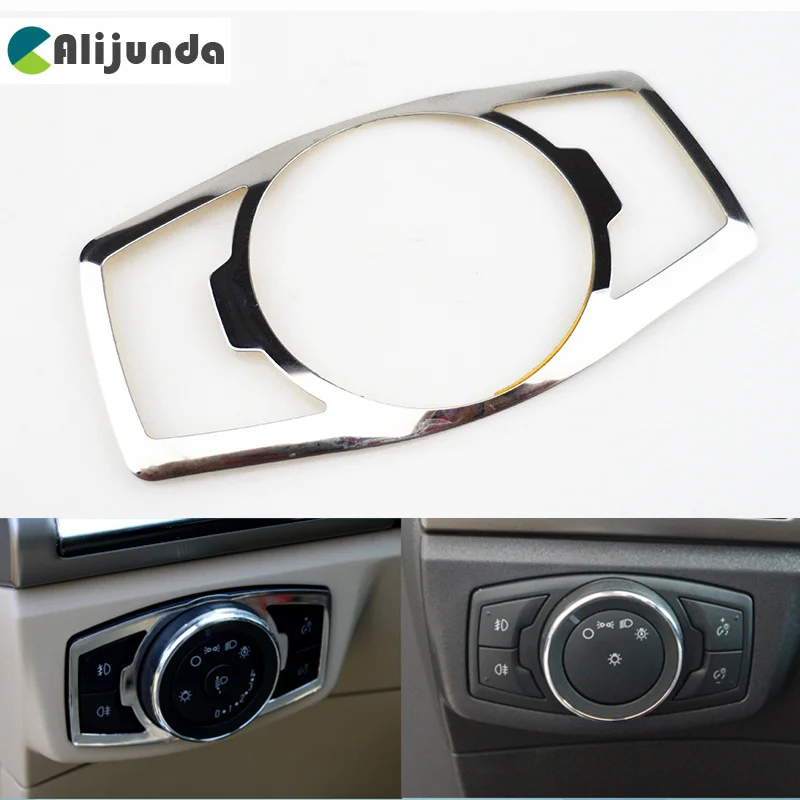 Stainless Steel Headlight switch decorative sequins cover For Ford Focus 3 MK3/4 Kuga Escape Explorer Mondeo Mustang accessories 
Stainless Steel Headlight switch decorative sequins cover For Ford Focus 3 MK3/4 Kuga Escape Explorer Mondeo Mustang accessories