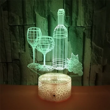 Wine Cup Bottle Set 3D Illusion Night Light 7 Color Change USB Crack Base Charger LED Acrylic Atmosphere Lamp Home Decration
Wine Cup Bottle Set 3D Illusion Night Light 7 Color Change USB Crack Base Charger LED Acrylic Atmosphere Lamp Home Decration