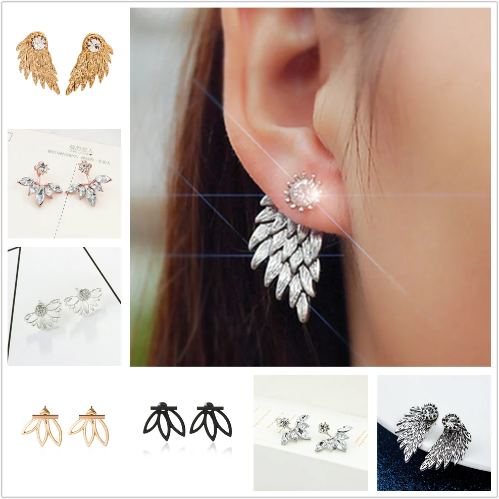 Pair of Zircon Inspiration Gold and Silver Plated Leave Crystal Stud Earrings Fashion Statement Jewelry Earrings for Women
Pair of Zircon Inspiration Gold and Silver Plated Leave Crystal Stud Earrings Fashion Statement Jewelry Earrings for Women
