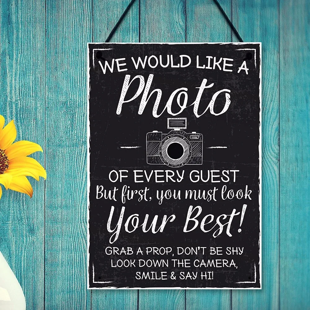 Meijiafei We Would Like A Photo Photobooth Sign Vintage Chalk Board Wedding Decor Bridemaid Sign 8.3"x 11.7"
Meijiafei We Would Like A Photo Photobooth Sign Vintage Chalk Board Wedding Decor Bridemaid Sign 8.3"x 11.7"