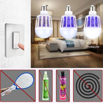 

LED Mosquito Killer Bulb E27/B22 LED Bulb For Home Lighting Bug Zapper Trap Lamp Insect Anti Mosquito Repeller Light