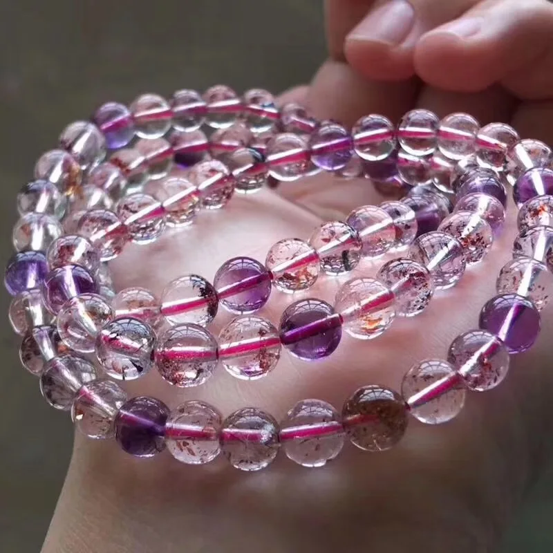 6.9mm Natural Super Seven Melody Stone Rutilated Quartz Bracelet Women Love Gift Crystal Round Bead 3 Laps Charm Wealthy Jewelry
6.9mm Natural Super Seven Melody Stone Rutilated Quartz Bracelet Women Love Gift Crystal Round Bead 3 Laps Charm Wealthy Jewelry