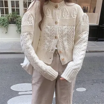 Alien Kitty Sweet Retro Summer Gentle New Knitted Free Single Breasted Full Sleeve Solid Simple Fresh Cardigans Beige Sweaters
Alien Kitty Sweet Retro Summer Gentle New Knitted Free Single Breasted Full Sleeve Solid Simple Fresh Cardigans Beige Sweaters