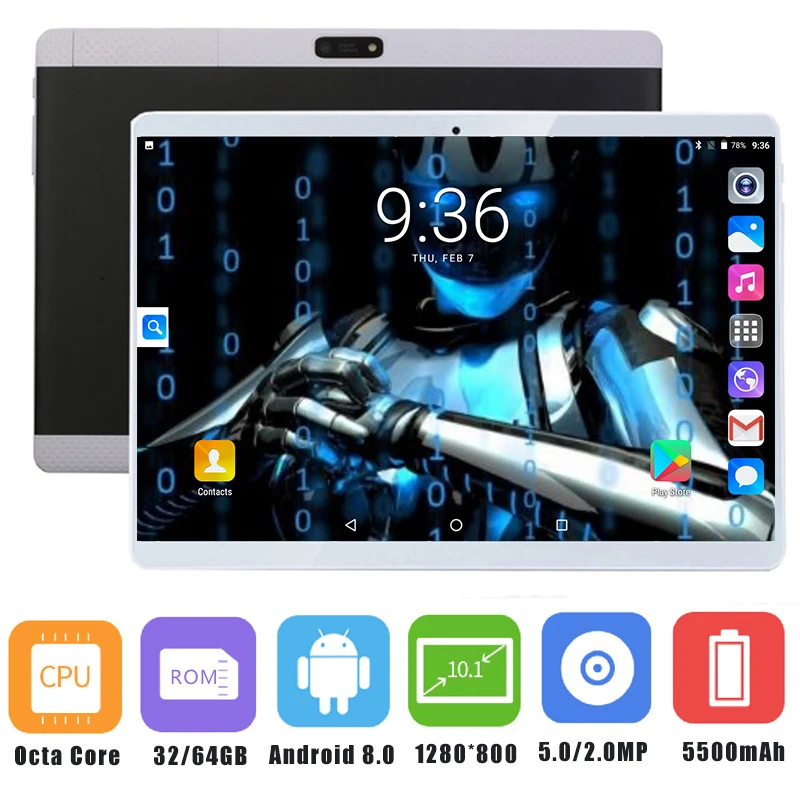 10 inch Tablet Pc Android 9.0 6GB +64GB Octa Core 2G 3G 4G LTE Phone Call Sim Card Mini Pad Pc 1280*800 IPS LCD Tablets 10.1
10 inch Tablet Pc Android 9.0 6GB +64GB Octa Core 2G 3G 4G LTE Phone Call Sim Card Mini Pad Pc 1280*800 IPS LCD Tablets 10.1