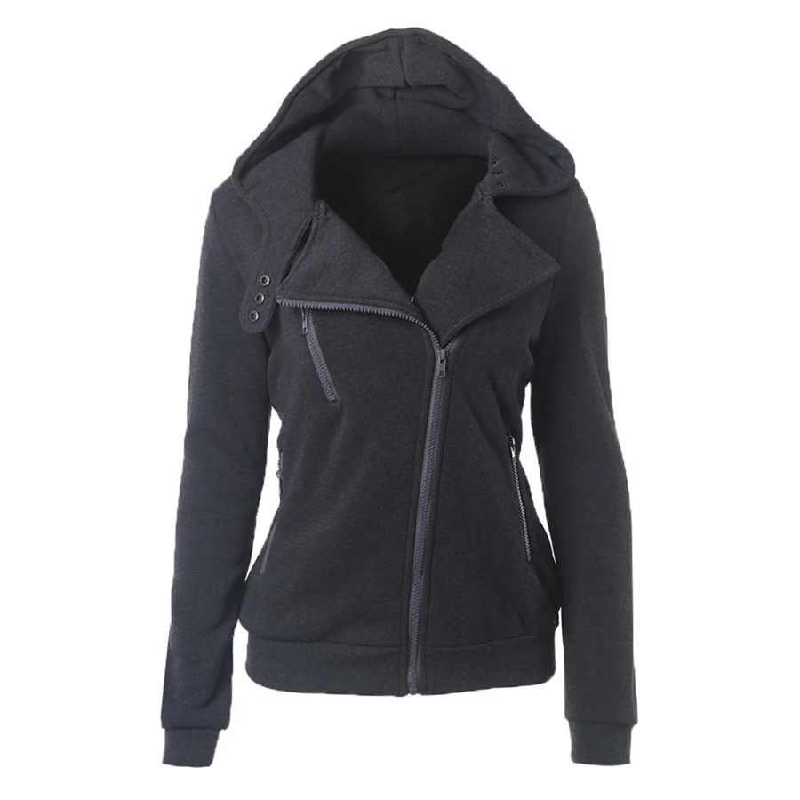Womens Hoodies Sweatshirts Zip-Up Diagonal Zipper Solid Color Hooded Long-Sleeved Lapel Women Sweatshirts Casual Warm New Style
Womens Hoodies Sweatshirts Zip-Up Diagonal Zipper Solid Color Hooded Long-Sleeved Lapel Women Sweatshirts Casual Warm New Style