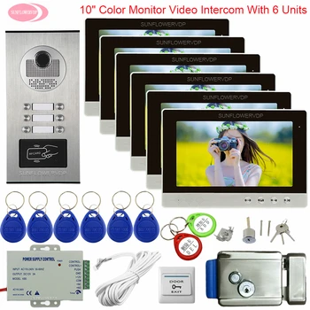 10 inchs Video Phone 6 Familles Video Door Phones Intercom For a Private House + Electronic Door Lock Intercom Entry System Kit
10 inchs Video Phone 6 Familles Video Door Phones Intercom For a Private House + Electronic Door Lock Intercom Entry System Kit