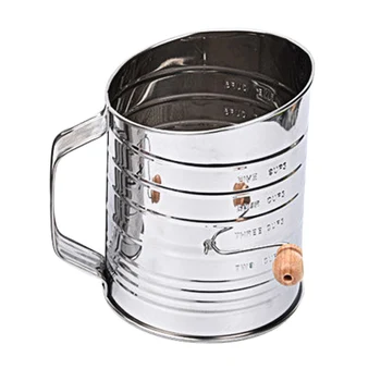 Stainless Steel Flour Sifter Hand Crank Double-Layer Hand-Pressed Flour Sieve Baking Tool Sifter Shaker Baking Kitchen Tool H99F
Stainless Steel Flour Sifter Hand Crank Double-Layer Hand-Pressed Flour Sieve Baking Tool Sifter Shaker Baking Kitchen Tool H99F