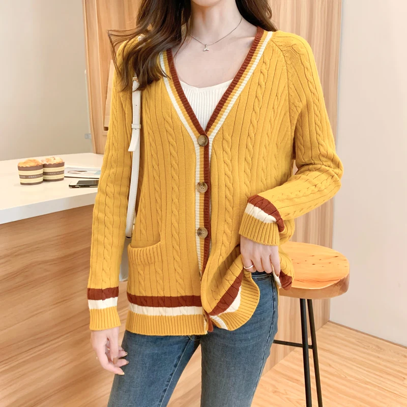 Twist Pocket Fashion High Quality Soft Knitted Loose Simple Style New Autumn Winter Sweater Women Cardigan Female Elegant
Twist Pocket Fashion High Quality Soft Knitted Loose Simple Style New Autumn Winter Sweater Women Cardigan Female Elegant