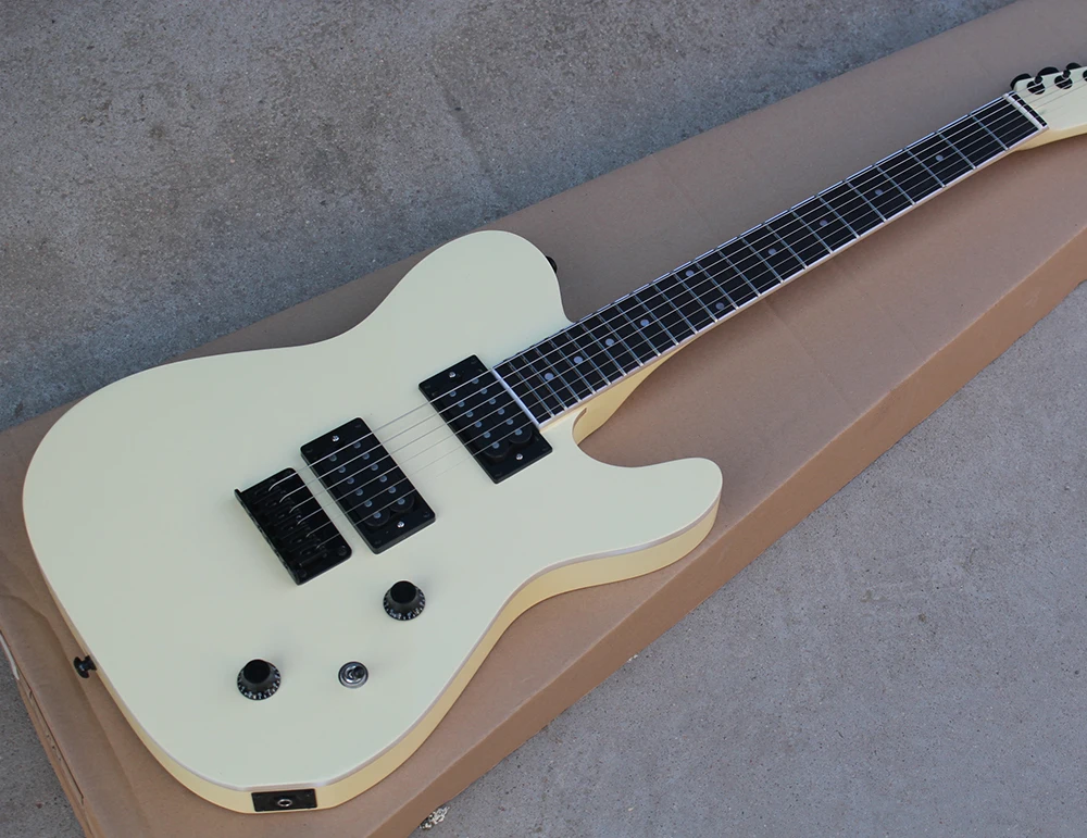 Factory Cream Electric Guitar with Black Hardware,White Binding,Rosewood Fretboard,Strings-Thru Body,Can be Customized
Factory Cream Electric Guitar with Black Hardware,White Binding,Rosewood Fretboard,Strings-Thru Body,Can be Customized