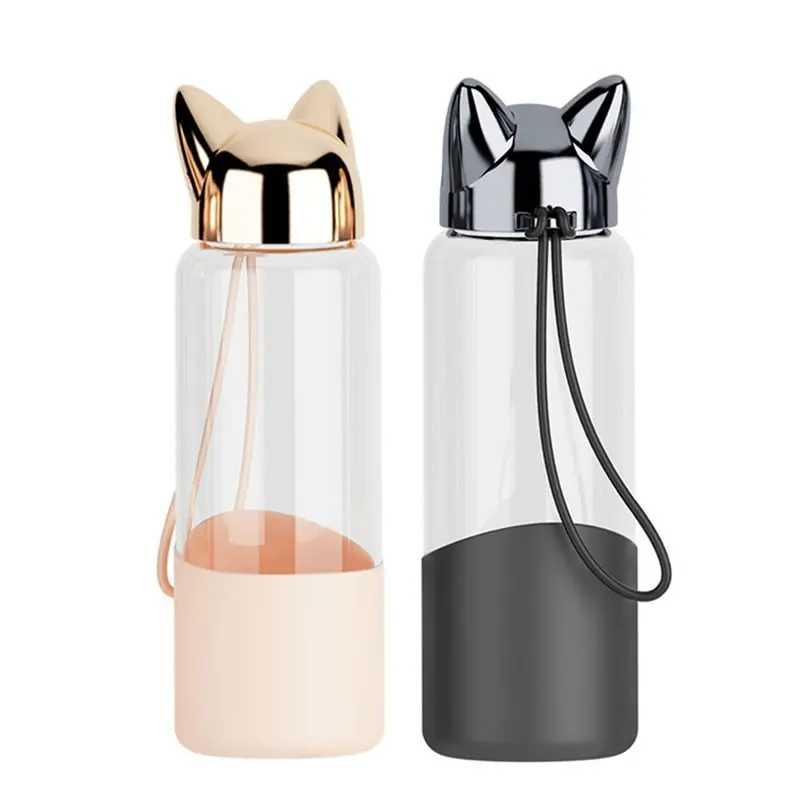 Glass 320ml Fox Ear Water Bottle with Carrying Loop Outdoor Tour Sport Drink Protein Shaker Portable Large Capacity Drinkware
Glass 320ml Fox Ear Water Bottle with Carrying Loop Outdoor Tour Sport Drink Protein Shaker Portable Large Capacity Drinkware