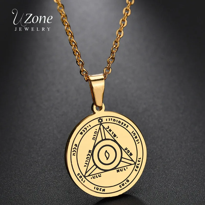 UZone Religious Stainless Steel Fourth Pentacle Pendant Necklace Saturn Key Of Solomon Round Pendant For Women Men
UZone Religious Stainless Steel Fourth Pentacle Pendant Necklace Saturn Key Of Solomon Round Pendant For Women Men