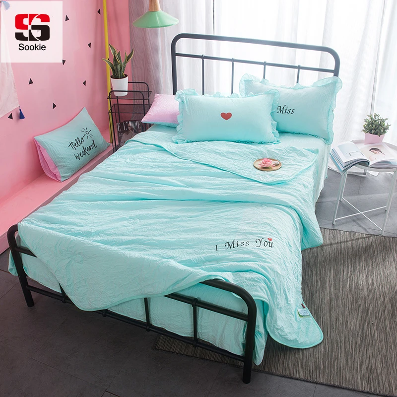 Sookie Summer Quilt Washed Fiber solid color Air Condition Comforter blue pink Washable Princess type quilt thin throw blanket
Sookie Summer Quilt Washed Fiber solid color Air Condition Comforter blue pink Washable Princess type quilt thin throw blanket