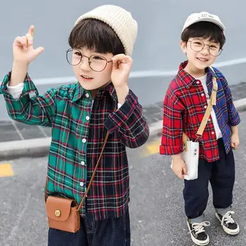 Children's plaid blouses baby boys clothes shirt long sleeve Contrast color kids tops 2019 spring new casual cotton shirt Y391
Children's plaid blouses baby boys clothes shirt long sleeve Contrast color kids tops 2019 spring new casual cotton shirt Y391