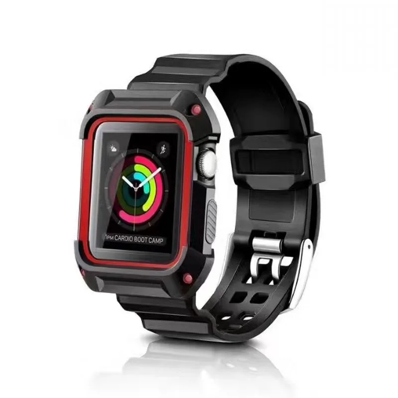 Fashion Silicone Watchband Strap with Frame of shock absorption and anti-scratch protection for apple watch 38/42mm bracelet
Fashion Silicone Watchband Strap with Frame of shock absorption and anti-scratch protection for apple watch 38/42mm bracelet