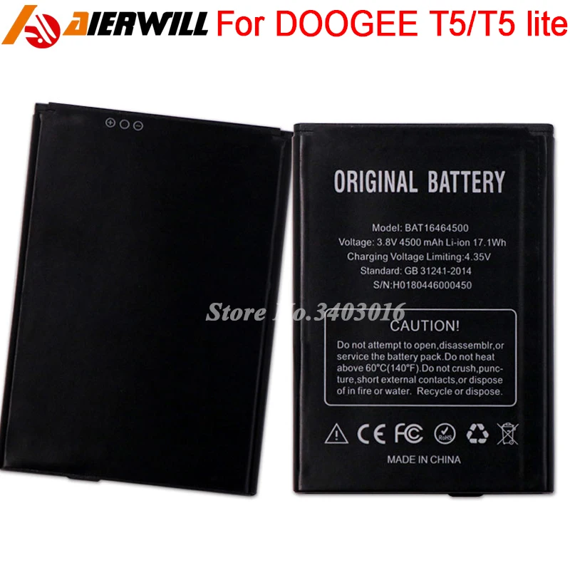 For DOOGEE T5 T5 lite Battery Batterie Bateria Batterij Accumulator BAT16464500 4500mAh High Quality
For DOOGEE T5 T5 lite Battery Batterie Bateria Batterij Accumulator BAT16464500 4500mAh High Quality