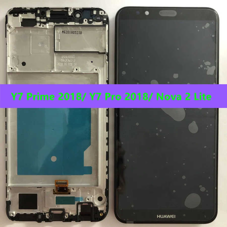 5.99" Original Screen For HUAWEI Y7 Prime 2018 / Y7 Pro 2018 LCD Touch Screen With Frame Display Nova 2 Lite
