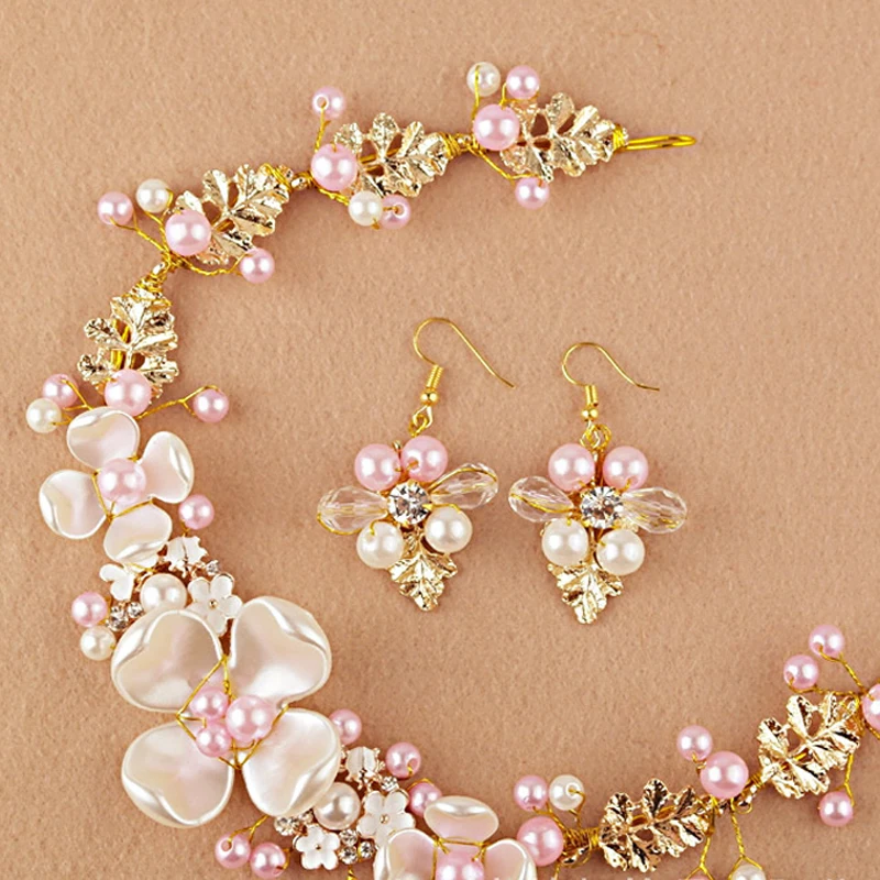 Handmade Flower Beads Headdress Wedding Party Hair Accessories Pink Pearl Bridal Prom Headpieces Bridesmaid Bride Head Jewelry
Handmade Flower Beads Headdress Wedding Party Hair Accessories Pink Pearl Bridal Prom Headpieces Bridesmaid Bride Head Jewelry