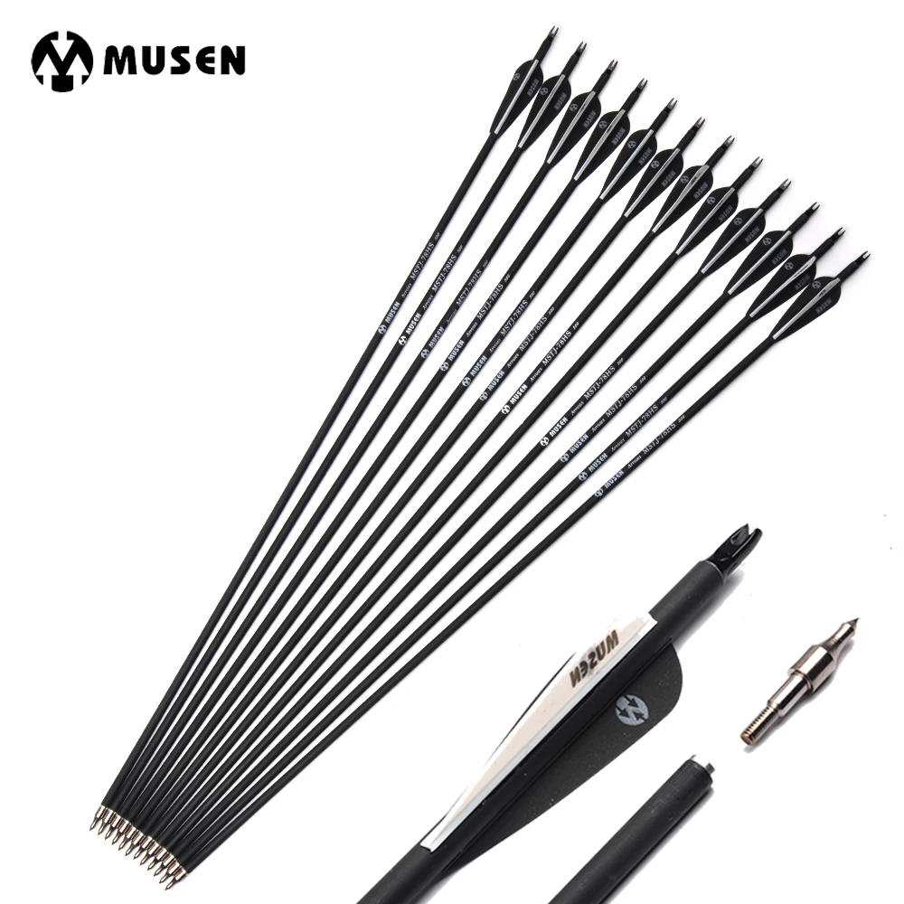 32 inches Spine 500 Carbon Arrow OD 7.8 mm ID 6.22 mm with Black and White Color for Recurve/Compound Bows Archery Hunting K
32 inches Spine 500 Carbon Arrow OD 7.8 mm ID 6.22 mm with Black and White Color for Recurve/Compound Bows Archery Hunting K