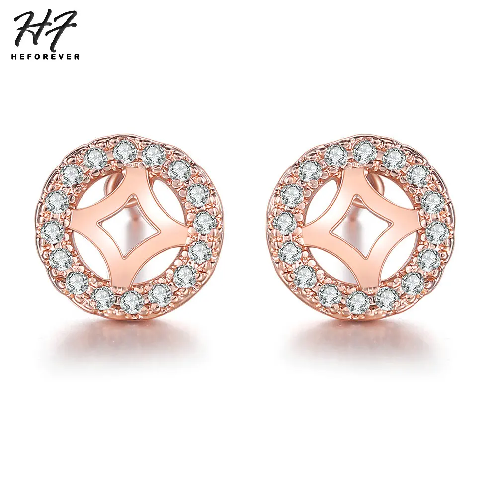 Coins Shaped Stud Earrings For Women Elegant Hollow Out Cubic Zirconia Rose Gold Color Party Birthday Gift Fashion Jewelry E198
Coins Shaped Stud Earrings For Women Elegant Hollow Out Cubic Zirconia Rose Gold Color Party Birthday Gift Fashion Jewelry E198