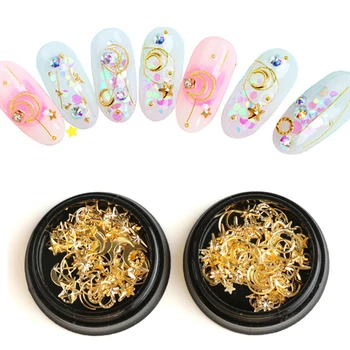 Moon And Star Nail Studs Metal Decoration/ Starry Sky Design Nail Supply Metallic Studs / Night Sky Starry Star and Moon Charm 
Moon And Star Nail Studs Metal Decoration/ Starry Sky Design Nail Supply Metallic Studs / Night Sky Starry Star and Moon Charm