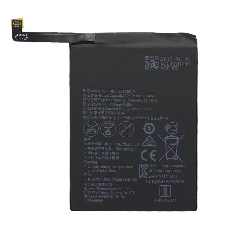 Replacement Phone Battery HB356687ECW For Huawei Nova 2 plus Nova 2i honor 9i huawei G10 Mate 10 lite 3340mAh frees shipping
Replacement Phone Battery HB356687ECW For Huawei Nova 2 plus Nova 2i honor 9i huawei G10 Mate 10 lite 3340mAh frees shipping