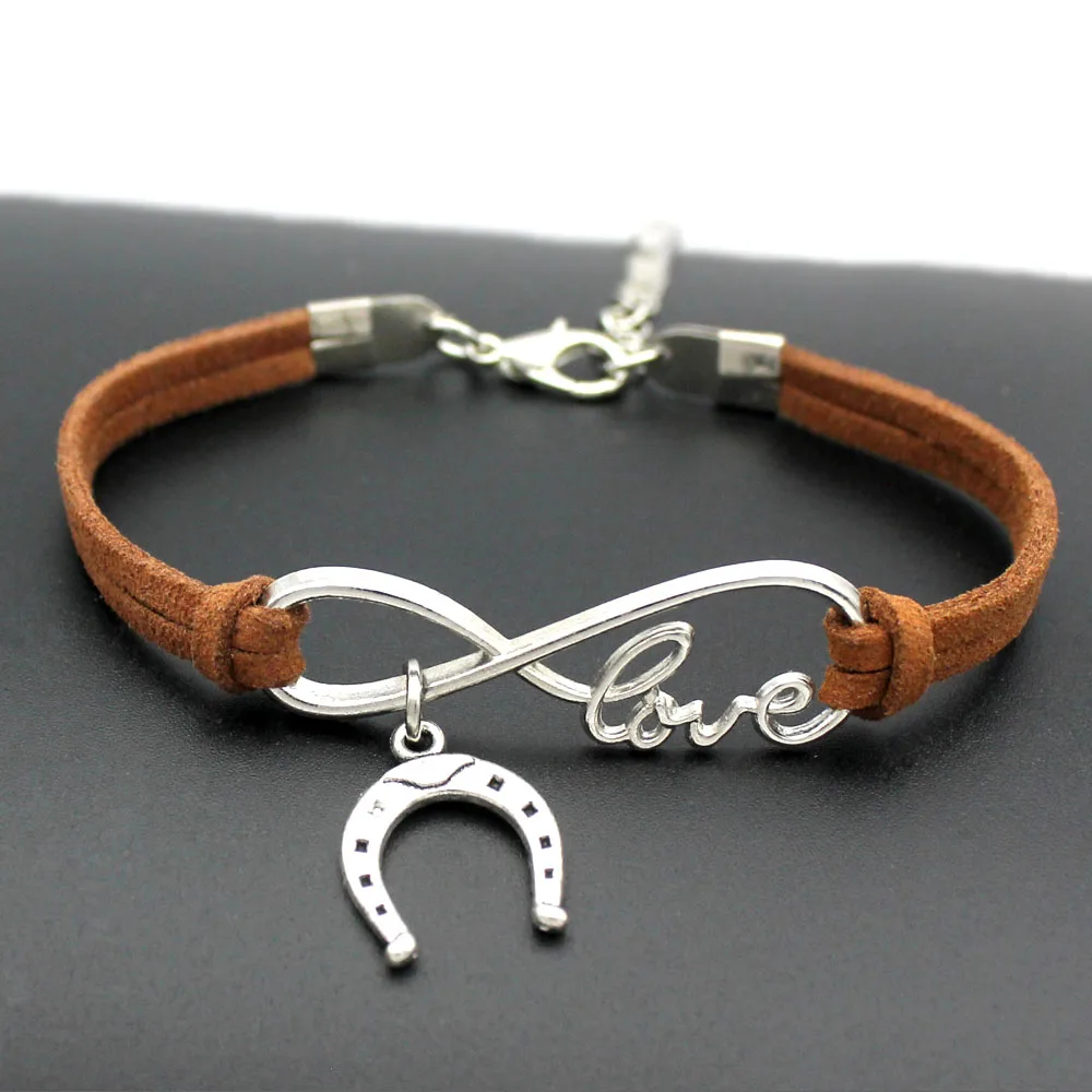1pcs infinity handmade Women Stylish Horseshoe Charms Bracelets Horse Hoof Leather Bracelet Friendship Gift 7373
1pcs infinity handmade Women Stylish Horseshoe Charms Bracelets Horse Hoof Leather Bracelet Friendship Gift 7373