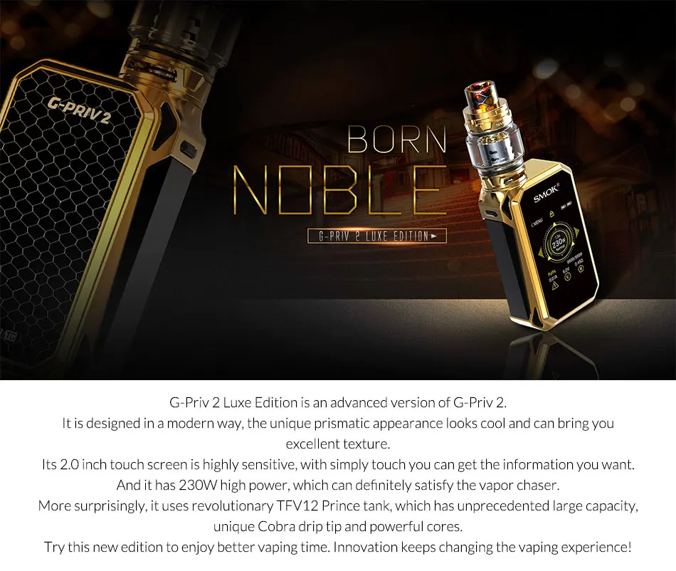 Original SMOK G-Priv 2 Kit Luxe Edition 230W with TFV12 Prince Tank 8ML