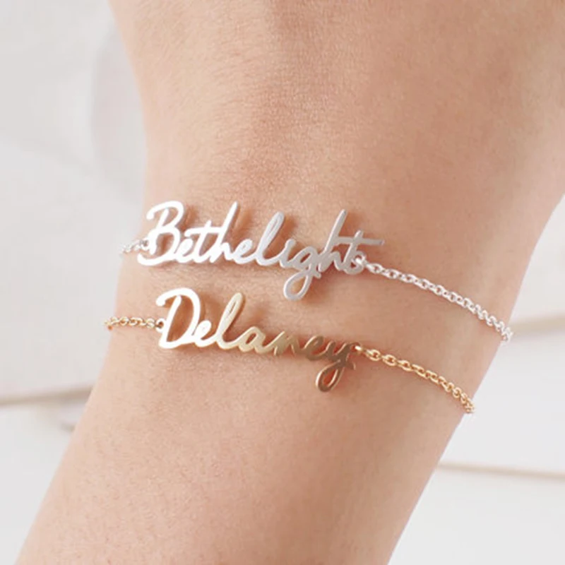 GORGEOUS TALE Hot Customized Name Jewelry Name Plate Bracelet Rose Gold Color Girlfriend Valentine Gift Family Birthday Gift
GORGEOUS TALE Hot Customized Name Jewelry Name Plate Bracelet Rose Gold Color Girlfriend Valentine Gift Family Birthday Gift