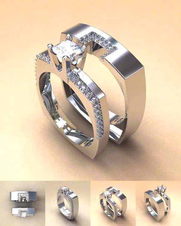 Luxury Female Zircon Stone Ring Set Crystal Silver Color Bridal Ring Wedding Jewelry Promise Engagement Rings For Women
Luxury Female Zircon Stone Ring Set Crystal Silver Color Bridal Ring Wedding Jewelry Promise Engagement Rings For Women