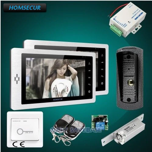 HOMSECUR 1V2 7 "проводной видео и аудио умный дверной Звонок Электрический ударный