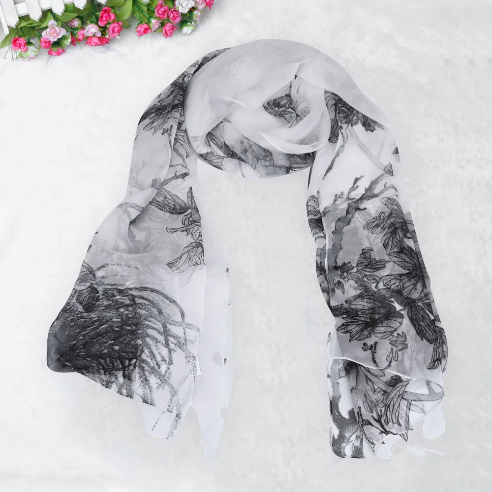 Chinese style Peony pattern Wrap Women's Shawl Chiffon Scarf Scarves Flawless Neckerchief Beautiful Tippet Elastic Shawls
Chinese style Peony pattern Wrap Women's Shawl Chiffon Scarf Scarves Flawless Neckerchief Beautiful Tippet Elastic Shawls