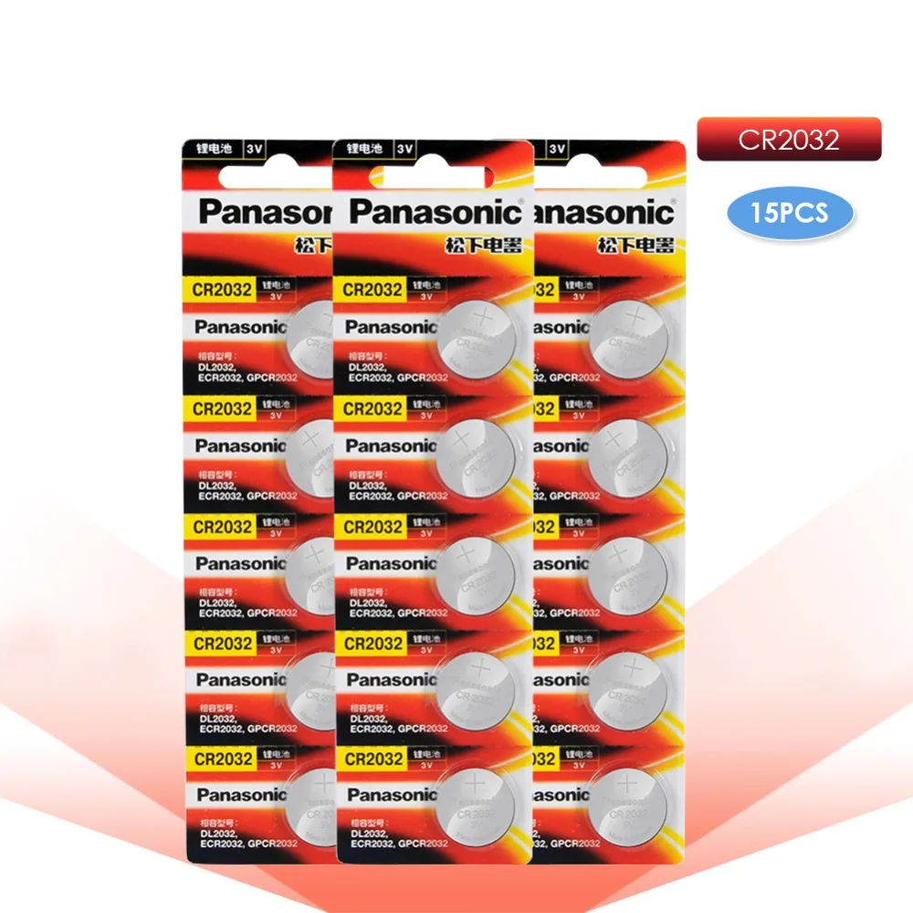 PANASONIC 15pc original cr2032 DL2032 ECR2032 5004LC KCR2032 BR2032 3v button cell coin lithium batteries for watch car toy
PANASONIC 15pc original cr2032 DL2032 ECR2032 5004LC KCR2032 BR2032 3v button cell coin lithium batteries for watch car toy
