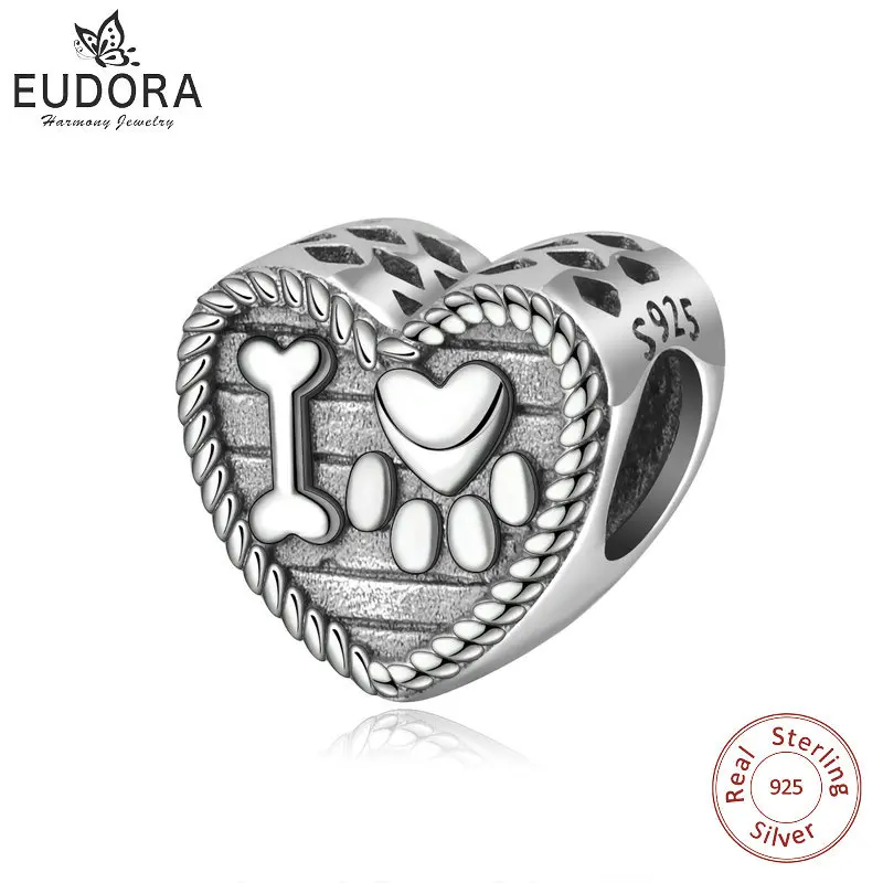 Eudora 100% 925 Sterling Silver Bead Charm Cat Animal Footprints & Bone Charms fit Original Bracelet & Necklace DIY Jewelry Z78
Eudora 100% 925 Sterling Silver Bead Charm Cat Animal Footprints & Bone Charms fit Original Bracelet & Necklace DIY Jewelry Z78