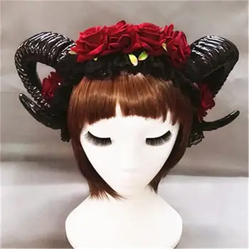 Demon Evil Gothic Lolita The veil Skull Sheep horn Headband Hairband Accessory Cosplay Costumes Halloween Headwear Prop
Demon Evil Gothic Lolita The veil Skull Sheep horn Headband Hairband Accessory Cosplay Costumes Halloween Headwear Prop
