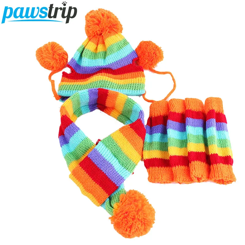 Winter Warm 3 Times Fashion Stripe Knitted Pet Dog Hat+Scarf+Socks Costume Clothing XS/S/M/L
Winter Warm 3 Times Fashion Stripe Knitted Pet Dog Hat+Scarf+Socks Costume Clothing XS/S/M/L