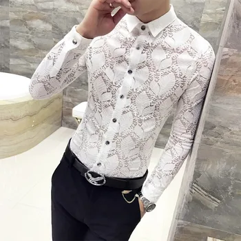 Top Quality Men Spring Shirt Fashion Luxury Lace Long Sleeve Slim Fit Social Shirt Men Night Club Casual Stage Singer Blouse 3XL
Top Quality Men Spring Shirt Fashion Luxury Lace Long Sleeve Slim Fit Social Shirt Men Night Club Casual Stage Singer Blouse 3XL