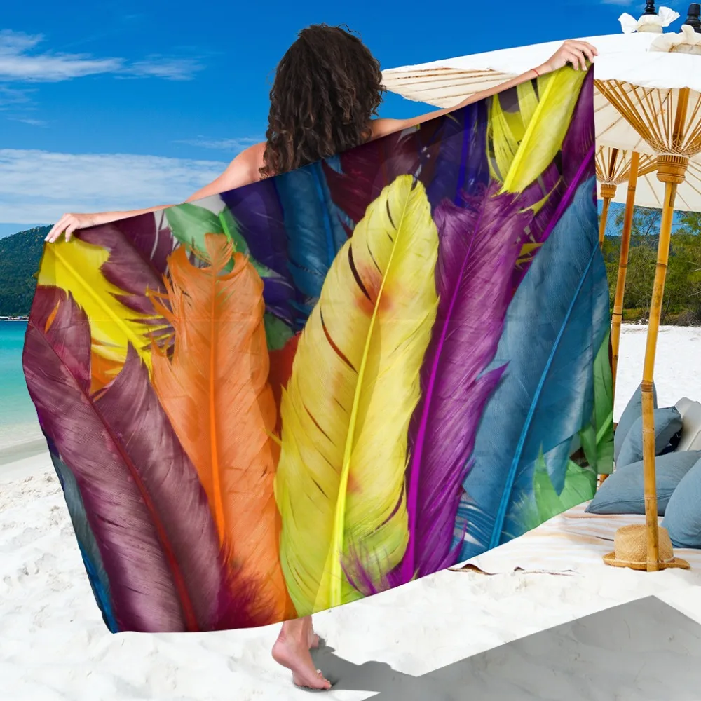 Colored Feather 10D Chiffon Fabric Large Beach Towel Chiffon Scarf Shawl Women Beach Sarong Bikini Cover-up 149*190cm 120*160cm
Colored Feather 10D Chiffon Fabric Large Beach Towel Chiffon Scarf Shawl Women Beach Sarong Bikini Cover-up 149*190cm 120*160cm