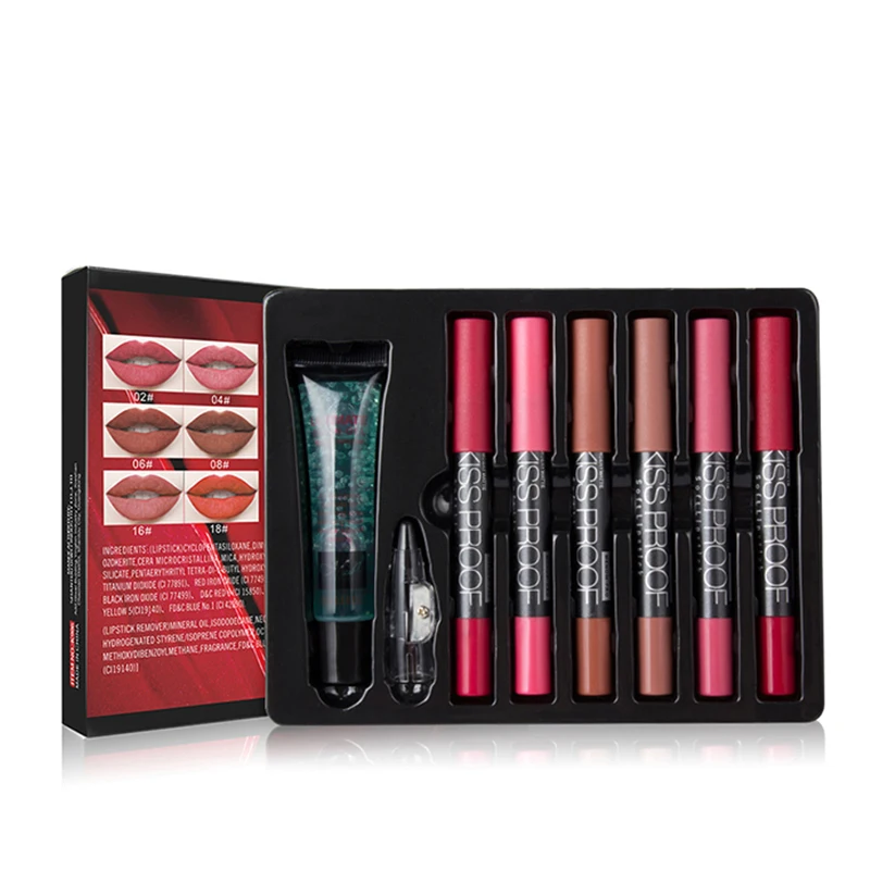 Hot Brand Makeup Set 6 Kiss Proof Lipstick & Pencil Sharpener&Remover Cosmetic Combination Long Lasting Waterproof Makeup Set
Hot Brand Makeup Set 6 Kiss Proof Lipstick & Pencil Sharpener&Remover Cosmetic Combination Long Lasting Waterproof Makeup Set