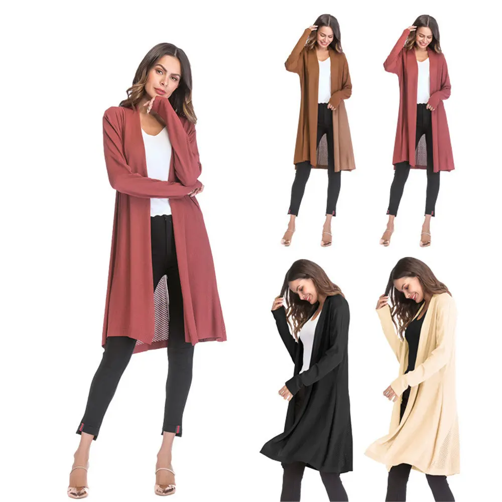 2018 New Fashion Women Thin Openwork Sweater Solid Color Drape Cardigan Coat Long Design Female Knitted Sweater Lady
2018 New Fashion Women Thin Openwork Sweater Solid Color Drape Cardigan Coat Long Design Female Knitted Sweater Lady