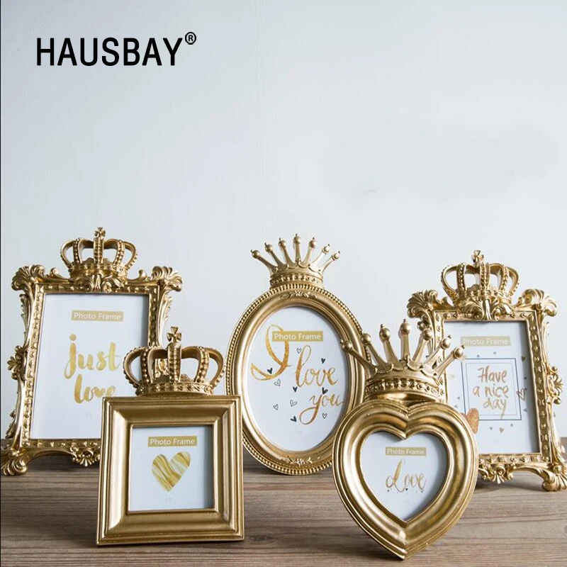 5 model Luxury Baroque Style Gold Crown Decor Creative Resin Picture Desktop Frame Photo Frame Gift Home Wedding Decoration 1903
5 model Luxury Baroque Style Gold Crown Decor Creative Resin Picture Desktop Frame Photo Frame Gift Home Wedding Decoration 1903