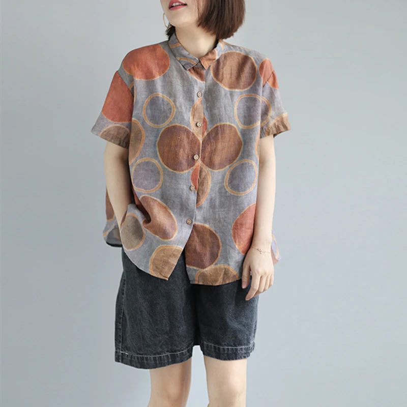 Johnature New Style Retro Casual Dot Linen Fashion Women Shirts 2019 Summer Blouse short-sleeved Loose Plus Size Female Blouse
Johnature New Style Retro Casual Dot Linen Fashion Women Shirts 2019 Summer Blouse short-sleeved Loose Plus Size Female Blouse