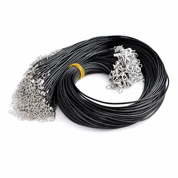 DIY Accessories 10pcs/lot Black leather code wax rope chain necklace Lobster Clasp DIY jewelry Necklace for jewelry making Acc
DIY Accessories 10pcs/lot Black leather code wax rope chain necklace Lobster Clasp DIY jewelry Necklace for jewelry making Acc