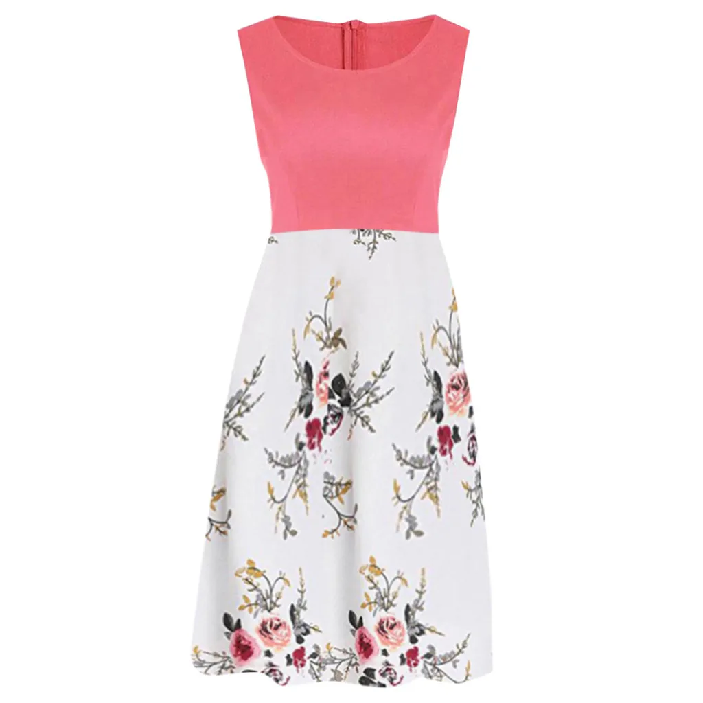 Sleeper #401 fashion summer Women Vintage Sleeveless Ladies Dress Printed Floral Tunic Tank Zipper Dress 2019 sweetFree Shipping
Sleeper #401 fashion summer Women Vintage Sleeveless Ladies Dress Printed Floral Tunic Tank Zipper Dress 2019 sweetFree Shipping