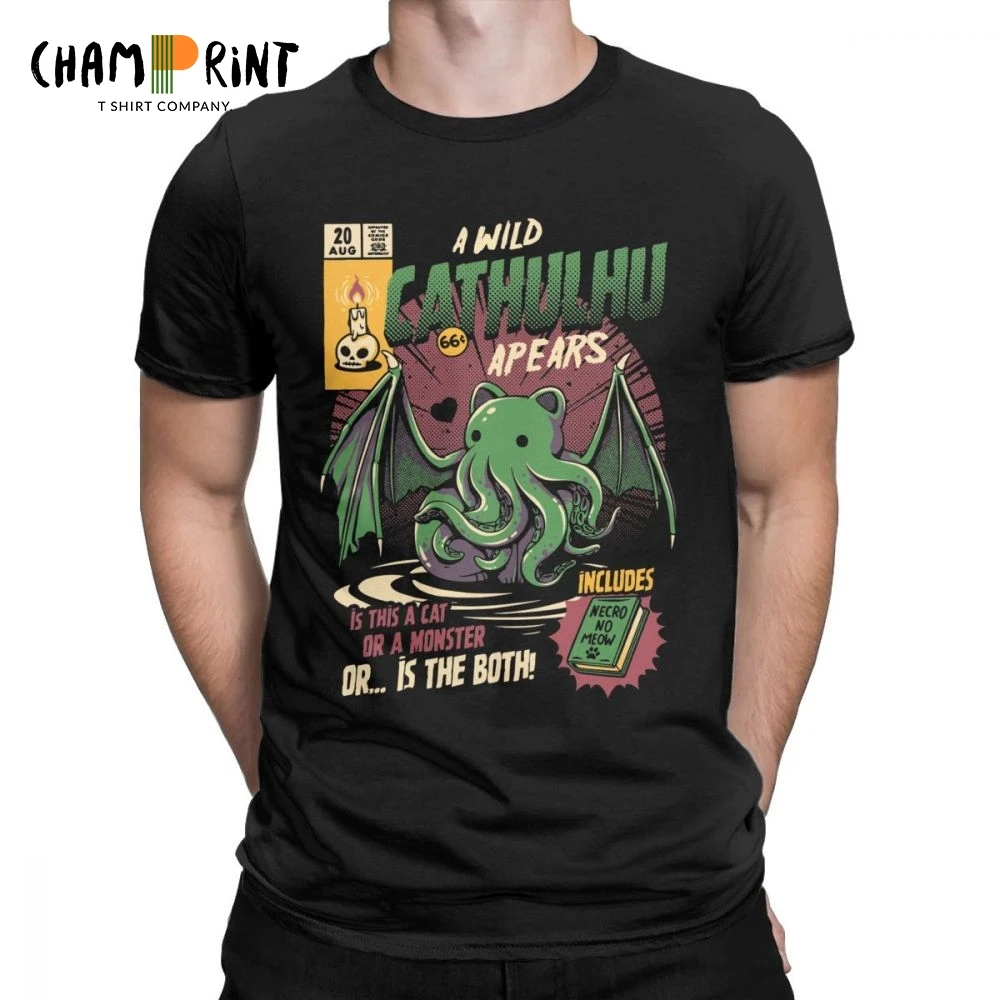 A Wild Cthulhu T Shirts for Men Pure Cotton Casual T-Shirt Cat Monster Skull Cartoon Tops Cute Funny Tee Shirt New Arrival
A Wild Cthulhu T Shirts for Men Pure Cotton Casual T-Shirt Cat Monster Skull Cartoon Tops Cute Funny Tee Shirt New Arrival