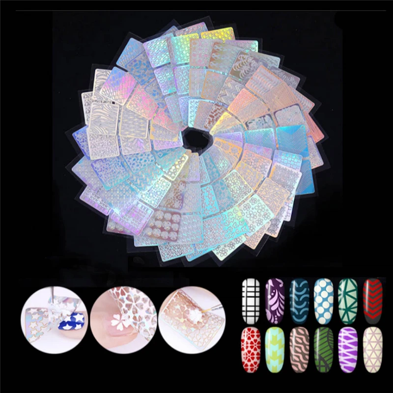 12/24 Sheets/set Nail Art Hollow Laser Sticker Stencil Gel Polish Nail Vinyl Tip Transfer Guide Template Nail Decals Kit
12/24 Sheets/set Nail Art Hollow Laser Sticker Stencil Gel Polish Nail Vinyl Tip Transfer Guide Template Nail Decals Kit