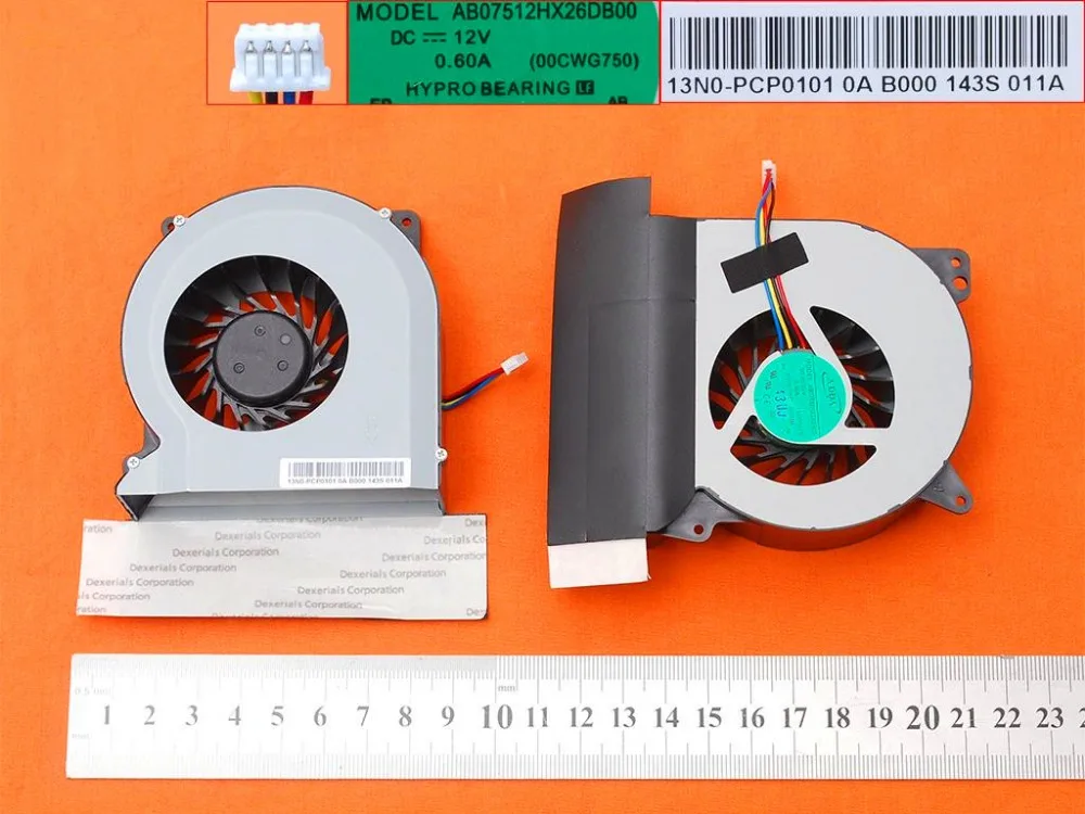 New Laptop Cooling Fan for ASUS G750 G750JW G750J CPU PN:AB07512HX26DB00 00CWG750 12V 0.60A
New Laptop Cooling Fan for ASUS G750 G750JW G750J CPU PN:AB07512HX26DB00 00CWG750 12V 0.60A