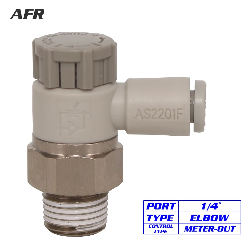 AS2201F-02-06SA Speed Controller with one touch fitting Push-lock Type AS2201F-02-08SA Elbow Type/Universal Type AS2201F-02-10SA 
AS2201F-02-06SA Speed Controller with one touch fitting Push-lock Type AS2201F-02-08SA Elbow Type/Universal Type AS2201F-02-10SA