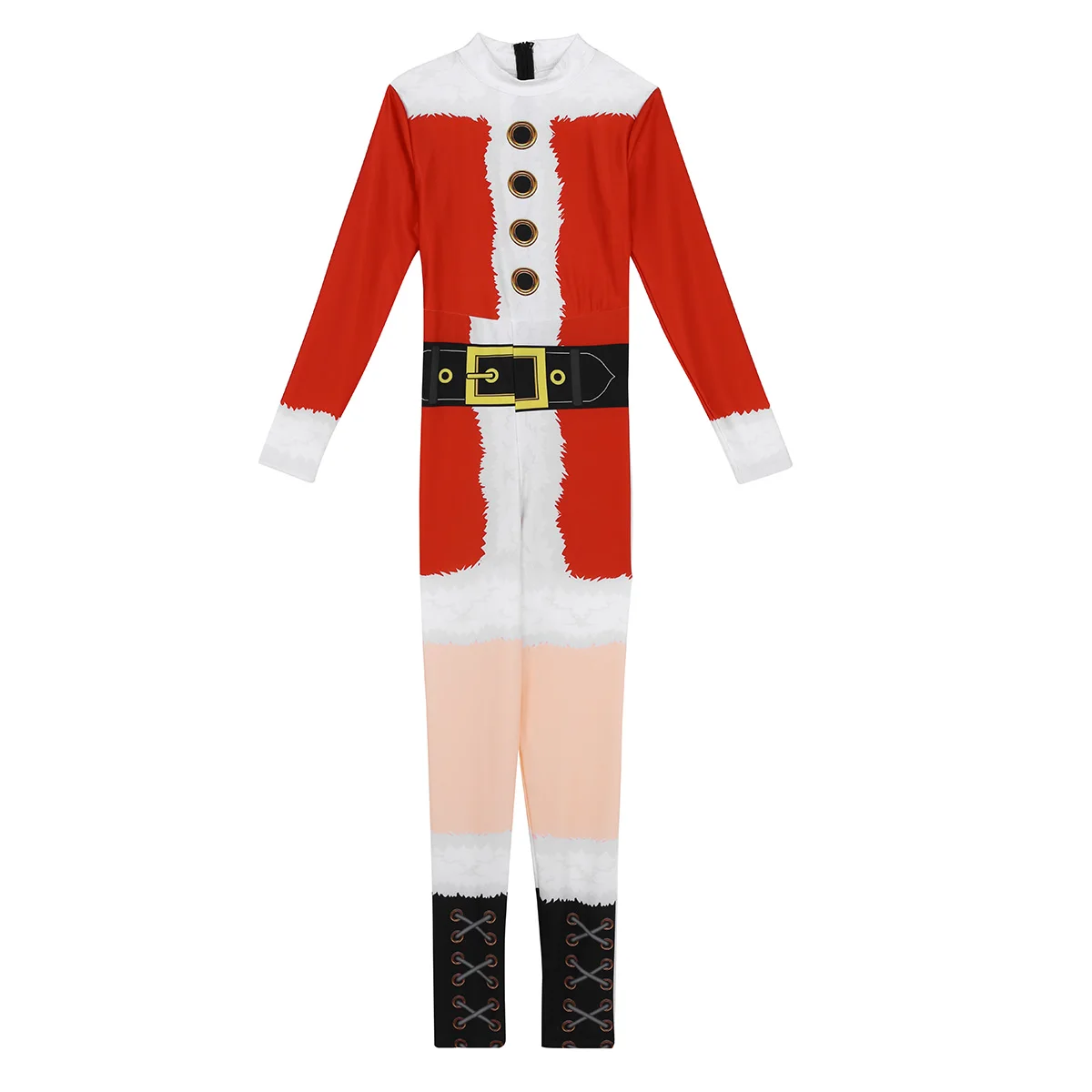 Cosplay&ware Tiaobug Women Long Sleeve Print Design Christmas Elf Costume Bodysuit Jumpsuit Female Xmas Fancy Cosplay Party Bodycon Catsuit 34 Cosplay&ware Tiaobug Women Long Sleeve Print Design Christmas Elf Costume Bodysuit Jumpsuit Female Xmas Fancy Cosplay Party Bodycon Catsuit -Cosplayware Store
