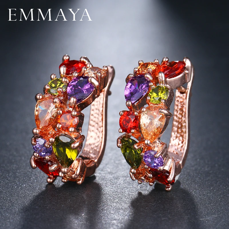 EMMAYA Wholesale Luxury Rose Gold Color Earrings Flash CZ Zircon Ear Studs 12 Colors Earrings Women Cheap brincos
EMMAYA Wholesale Luxury Rose Gold Color Earrings Flash CZ Zircon Ear Studs 12 Colors Earrings Women Cheap brincos
