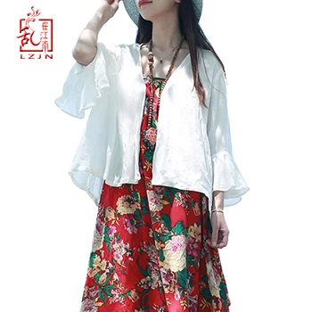 LZJN New Summer Coat Short Thin Trench 3/4 Ruffles Sleeve Cardigan Soft Cotton Open Stitch White Chic Women Tops Zomer Jas
LZJN New Summer Coat Short Thin Trench 3/4 Ruffles Sleeve Cardigan Soft Cotton Open Stitch White Chic Women Tops Zomer Jas